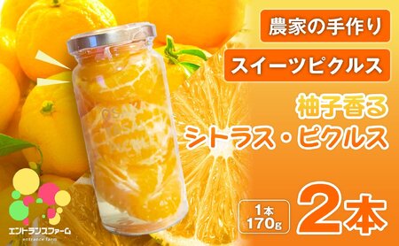 ＜農家の手作り スイーツピクルス！＞柚子香るシトラス・ピクルス(2本) 常温 常温保存 はちみつ 酢 漬物 おかず サイドディッシュ ヘルシー カラフル おつまみ 季節 ギフト 贈答用 【m104-10-A】【エントランスファーム】