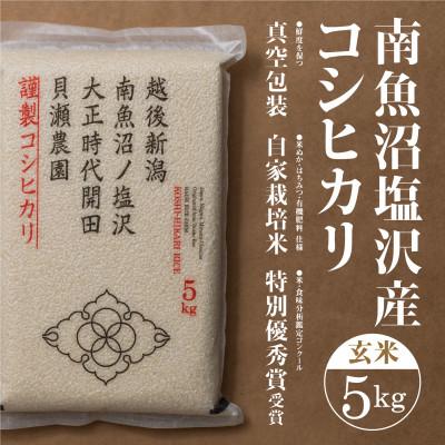 ふるさと納税 南魚沼市 令和8年産予約「貝瀬農園米」5割減農薬米　南魚沼塩沢産コシヒカリ　玄米5kg