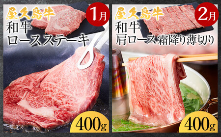 【定期便 全8回】【屋久島牛】世界自然遺産 全品堪能定期便＜1～8月発送＞