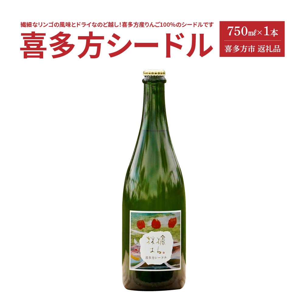 【ふるさと納税】シードル 750ml 1本 スパークリングワイン りんご 100％ 喜多方 ワイナリージュン アイプロダクツ　【07208-0096】