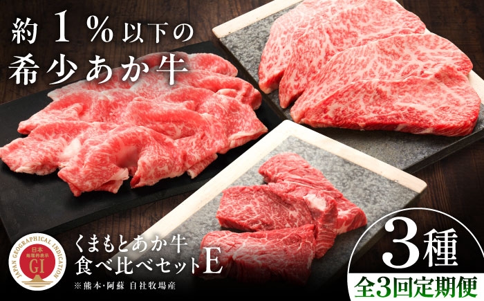 
                  【全3回定期便】【GI認証】くまもとあか牛 食べ比べE / 菊陽町 あかうし 牛肉 食べ比べ 牛 熊本県 肉 にく ブランド 旨み リブロース スライス しゃぶしゃぶ すき焼き 焼きしゃぶ ステーキ すてーき  バーベキュー BBQ 定期便 くまもとあか牛 和牛 自社牧場 あっさり 最高 上質 ぎゅうにく ぎゅう肉 冷凍 贅沢 ご褒美 九州 国産 GI 【有限会社 三協畜産】[BHAS030]
                