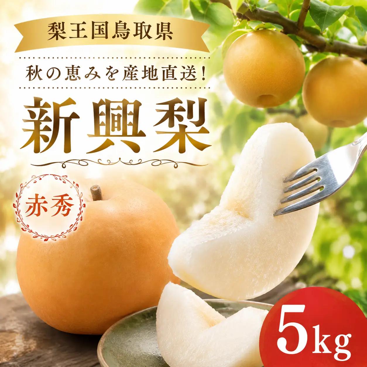 Y1076 新興梨（赤秀）5kg【冬支度前の旬な贈り物】鳥取県 八頭町