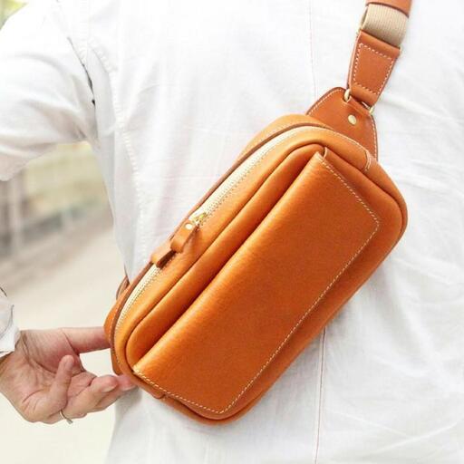 ＜カラー選択可能＞フラップソフトボディバッグ【福岡市内製造】 チョコ