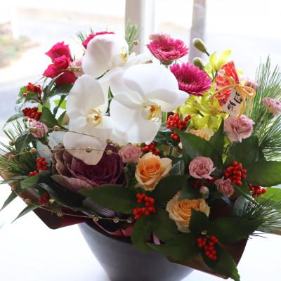 ふるさと納税 筑西市 お正月のお花のアレンジメント*Lサイズ/花瓶不要!届いてそのまま飾れるフラワーアレンジ |  | 03