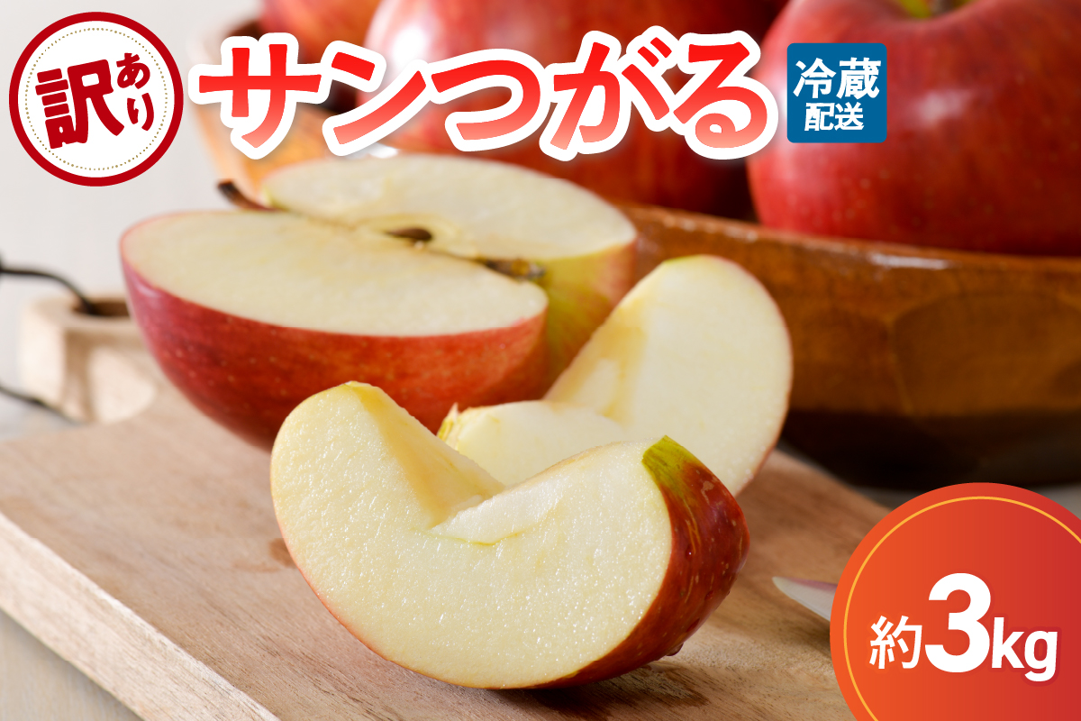 【9月発送】【訳あり】 りんご 3kg サンつがる 青森県産【2026年 リンゴ 林檎 果物 クール便】