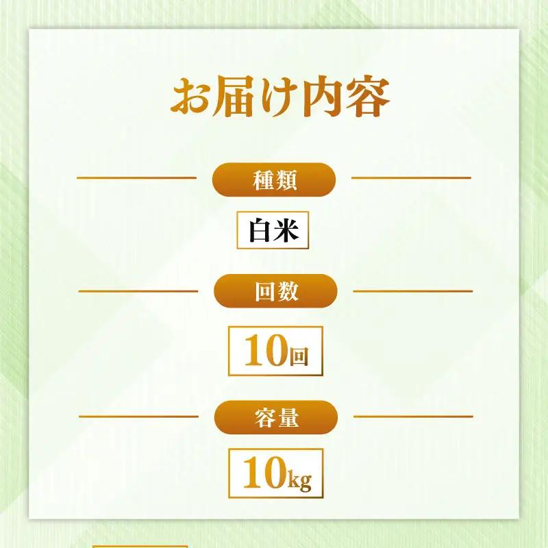 定期便 ヒノヒカリ 白米 10kg×10回