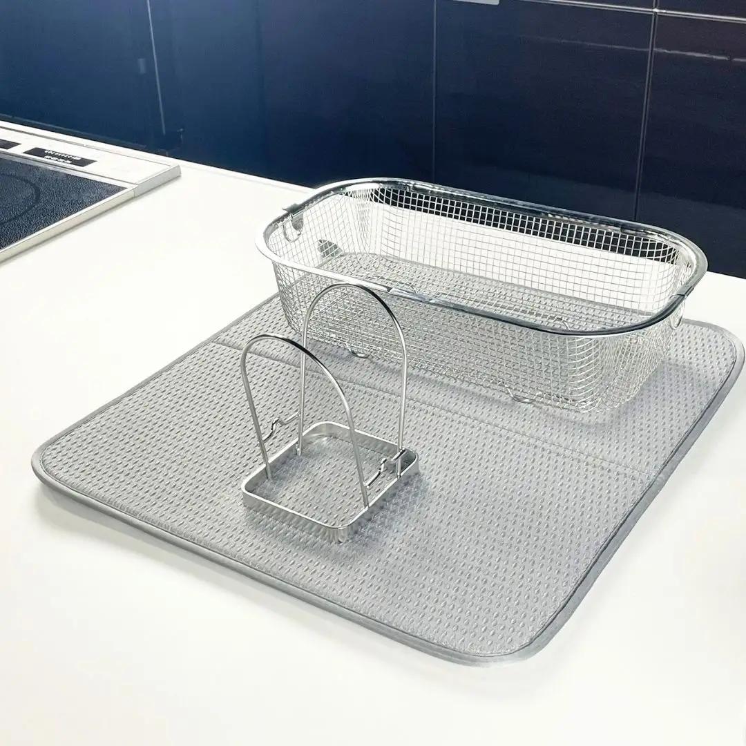 すっきり暮らすセット（深型+マット+まな板スタンド）水切りかご ステンレス 食洗機対応 燕三条製 [ビーワーススタイル] 【017S147】