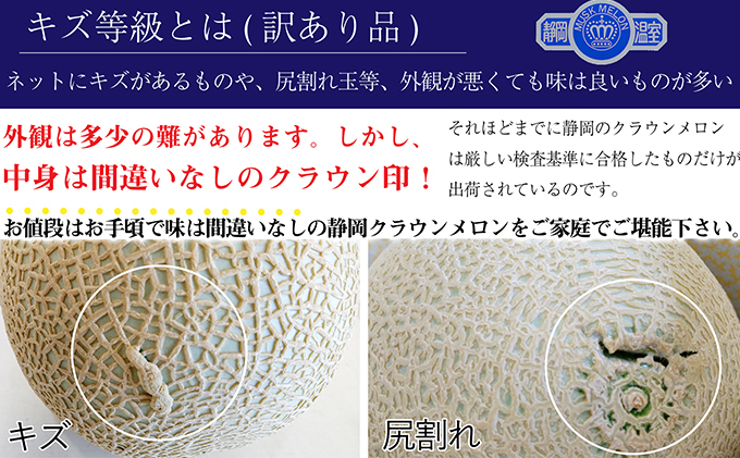 ワケありメロン6玉入り（クラウンメロン） 果物類 メロン