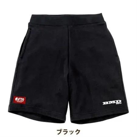 JTTA公認　卓球ユニフォーム【男女兼用:XXLサイズ】スウェットゲームハーフパンツ　ブラック【1667326】