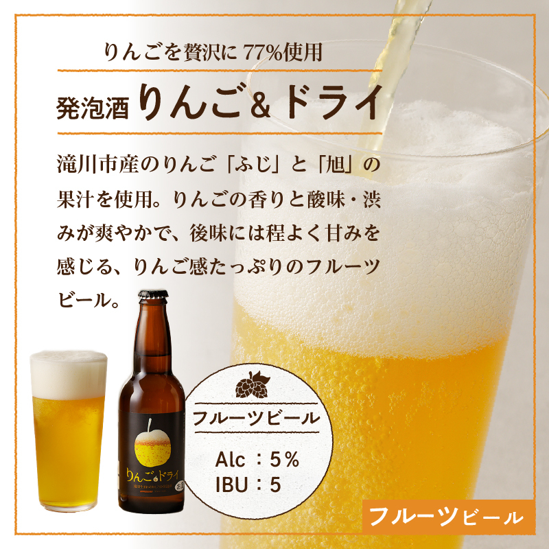 滝川クラフトビール工房 りんご＆ドライ 6本セット｜北海道 滝川市 クラフトビール ビール 酒 お酒 りんご  リンゴ ドライ セット_イメージ5