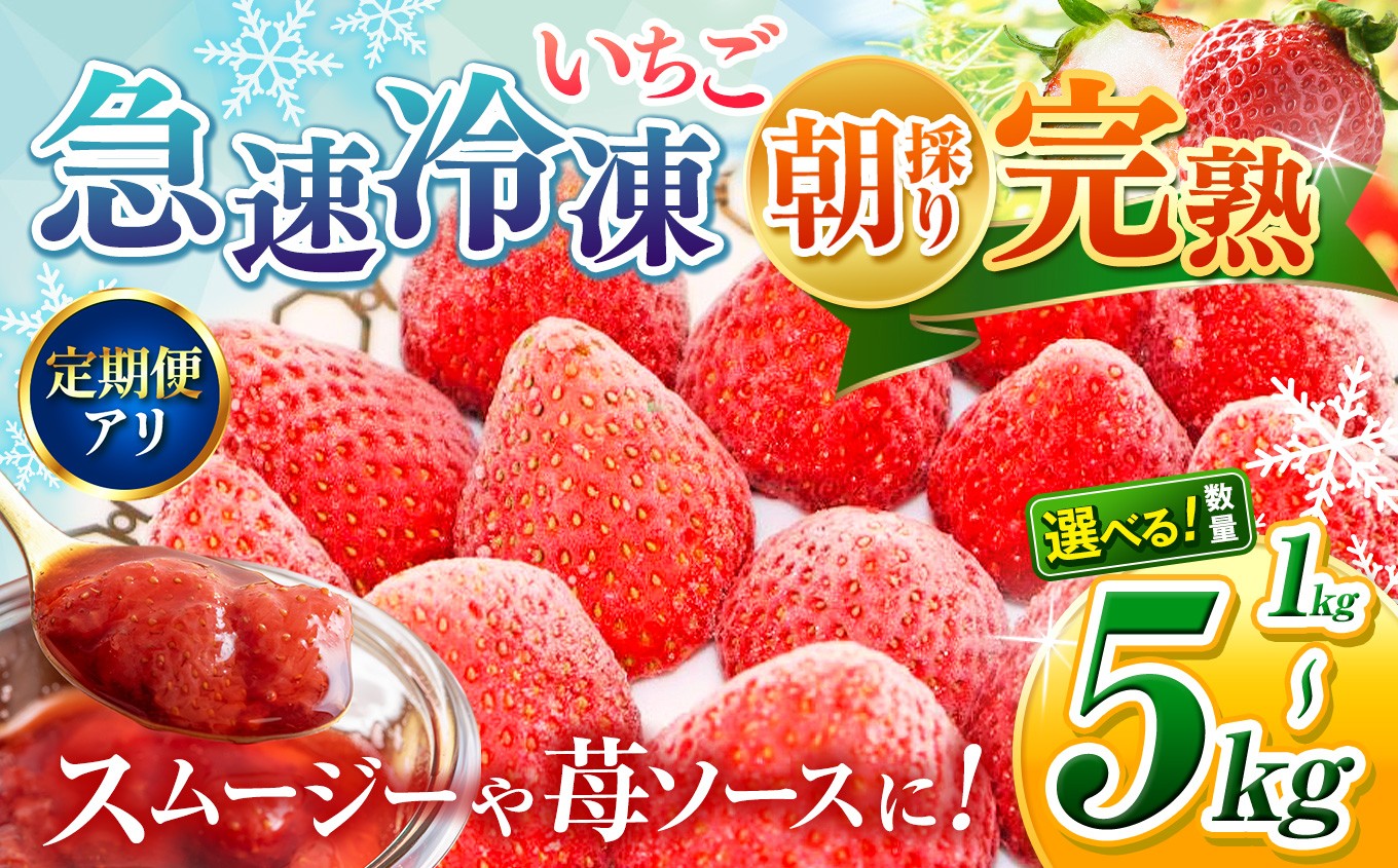 
                  冷凍いちご 苺 ≪5kg≫が新登場！【選べる容量・定期便 あり 】ヘタ取り 完熟・急速 冷凍 いちご 1kg～5kg  1回 3回 6回 | 渡邉いちご園 冷凍イチゴ 苺 果物 フルーツ ふるーつ 冷凍 いちご れいとう 果実 果汁 冷凍 冷凍食品 冷凍いちご 朝採り 完熟 新鮮 スムージー オススメ 千葉県 君津市 きみつ
                