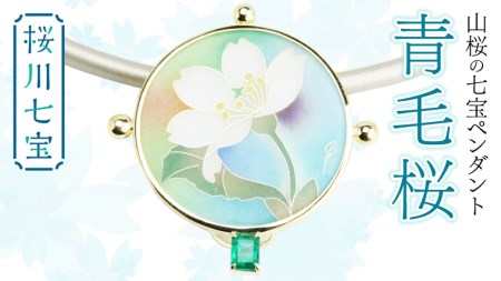 「桜川七宝」ペンダント 青毛桜 ／ 母の日 プレゼント ジュエリー 作家 有線七宝 伝統工芸 森千鶴子 記念 ギフト 贈り物 贈答 [AH015sa]