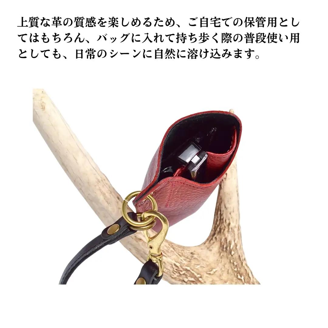信州鹿革 ： メガネケース DGC-200 （レッド） | レザーケース サングラス 眼鏡 メガネ レザー 革製品 千曲市 長野県産 信州