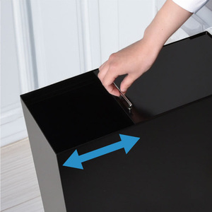 ステンレスダストボックス（ブラック） ゴミ箱 シンプル 日用品 ステンレス インテリア 容量 選べる 新潟市 45リットル