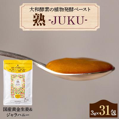 ふるさと納税 忠岡町 大和酵素の植物発酵ペースト 熟 -JUKU- 国産黄金生姜&amp;ジャラハニー 1袋(3g×31包)