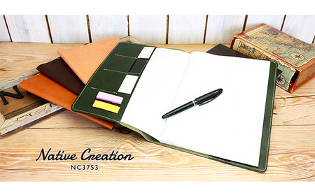 Native Creation B5 ノートカバー NC3753 栃木レザー【納期1～3カ月】 雑貨 日用品 文房具 工芸品 B5サイズ  RED