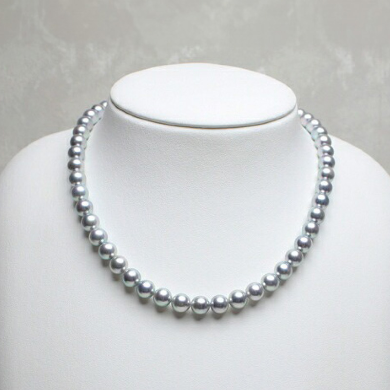 真珠 ネックレス 7.5-8.0mm グレーブルー アコヤ真珠 アクセサリー ファッション ジュエリー akoya パール フォーマル カジュアル プレゼント ギフト 贈り物 贈答品 お祝い 誕生日 