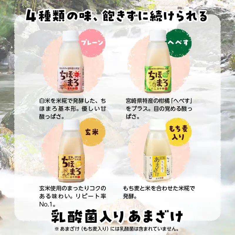 乳酸菌入りあまざけ ちほまろ 150g　30本セット【プレーン8本 へべす8本 玄米7本 もち麦7本】 セット 飲み比べ 味比べ 詰め合わせ 無添加 砂糖不使用 日課 ノンアルコール 飲み物 ドリンク