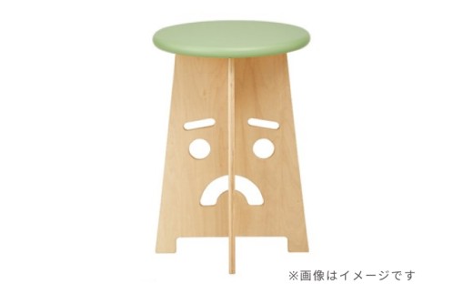 ふぇいす〈Face Stool〉　表情：えーちゃん　カラー：グリーン