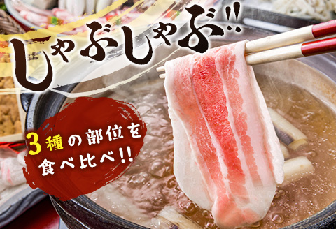 ＜選べる配送月＞宮崎県産 豚しゃぶしゃぶ三種盛り食べ比べセット 合計2.2kg ※2026年1月お届け【B584-2601】 2026年1月お届け