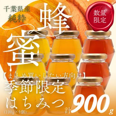 ふるさと納税 大網白里市 千葉県産「厳選はちみつ」【計900g】100g×9個【ランダムにセレクト】