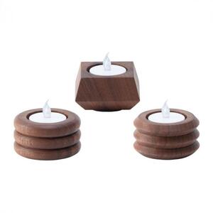 【ギフト用】旭川家具　コサイン　キャンドルホルダーPOOL・CHOCO・BELLOWSのセット　ウォルナット_03281