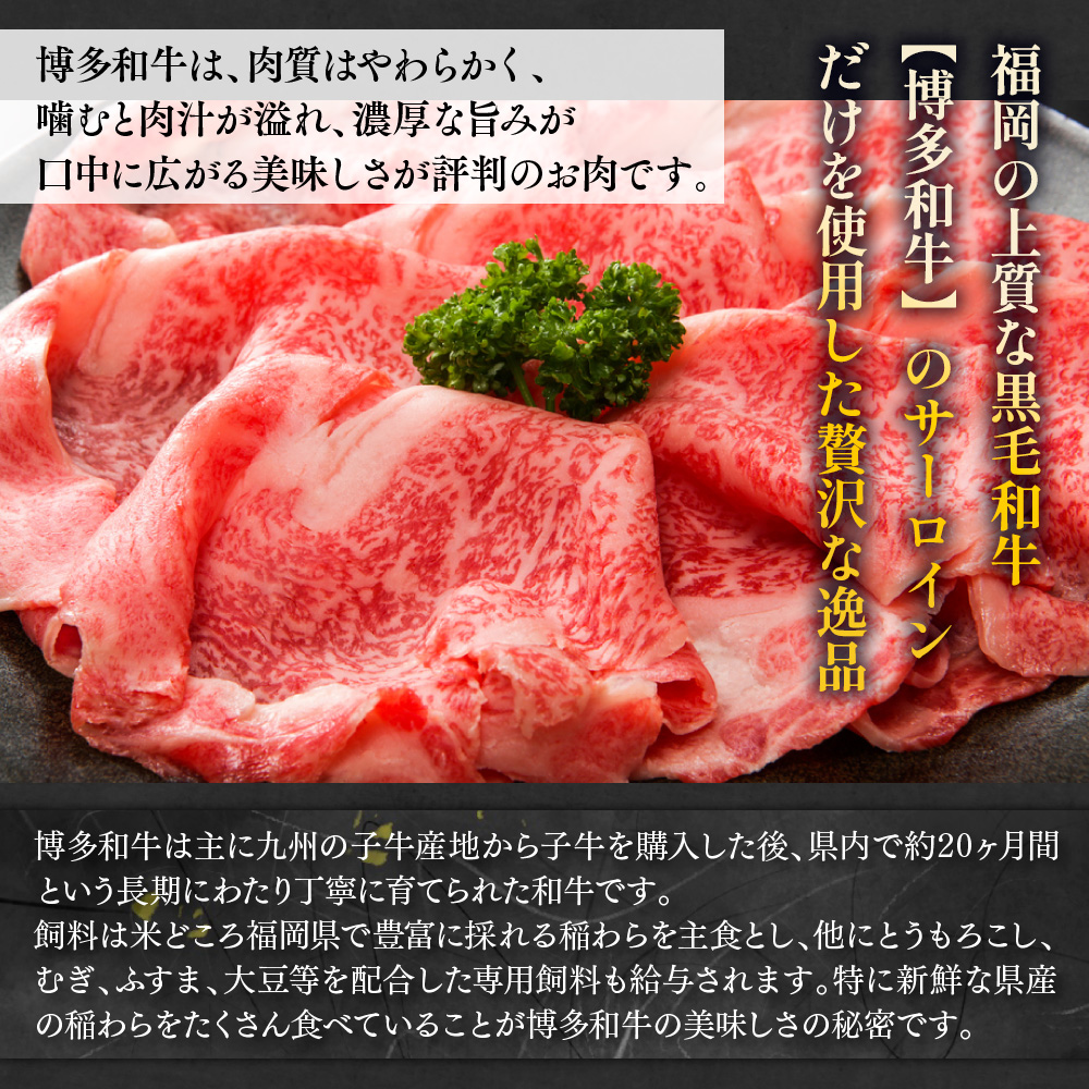【毎月定期便】【A4〜A5】博多和牛サーロインしゃぶすき用 1kg 全6回　AO072