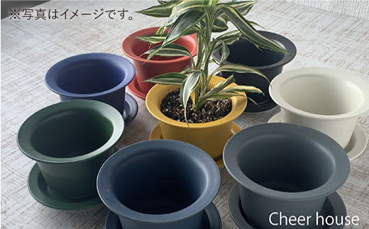 【波佐見焼】植木鉢 2色セット（イエロー・グリーン）【Cheer house】 [AC28]