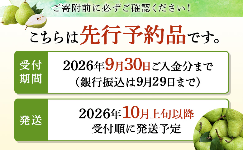 【先行予約】★数量限定★西洋梨 マルゲリット・マリーラ 約3kg （5～7玉）【1510501】
