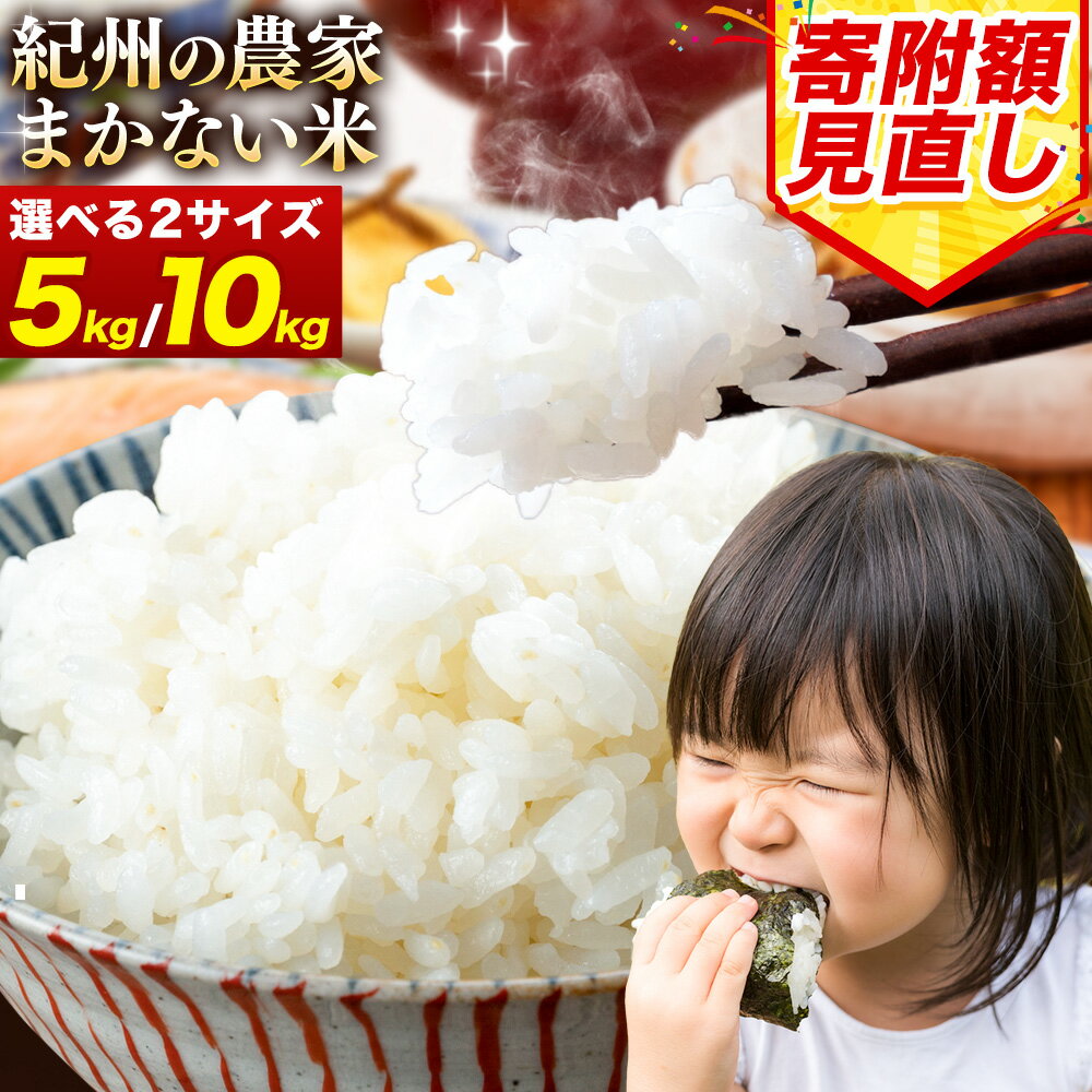 【ふるさと納税】米 こめ 紀州の農家まかない米 約5kg 10kg 《30日以内に出荷予定(土日祝除く)》 和歌山県 岩出市 送料無料 お米 コメ 白米 精米 国産米 ごはん お徳用 ごはん お弁当 農家 未検査米 和歌山 産地直送