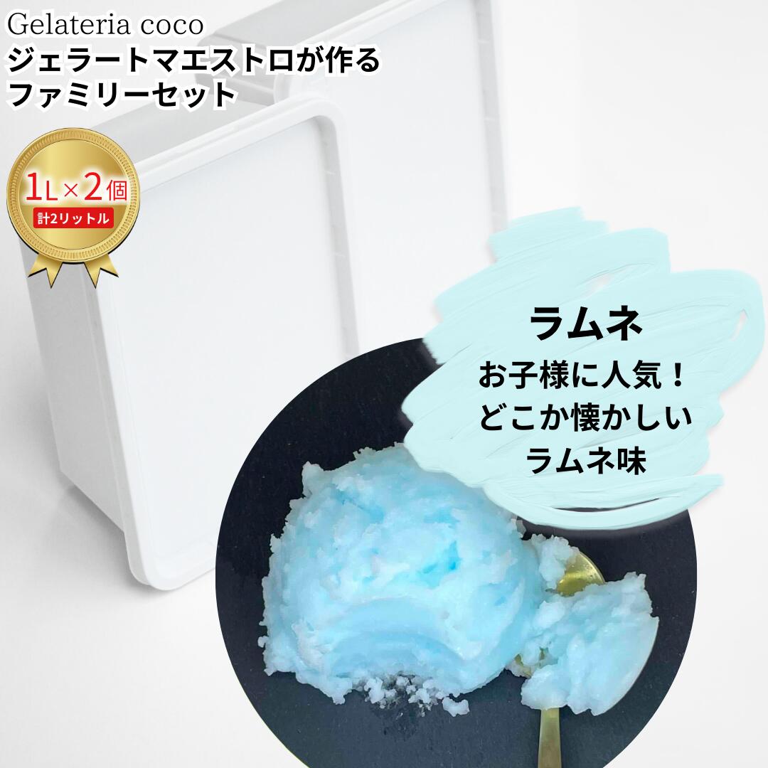 【ふるさと納税】ジェラートマエストロが作るファミリーセット 1L×2 合計2L[ラムネ×2] ジェラート アイス 大容量 ファミリーパック 添加物不使用 [Gelateria coco]【017S113】