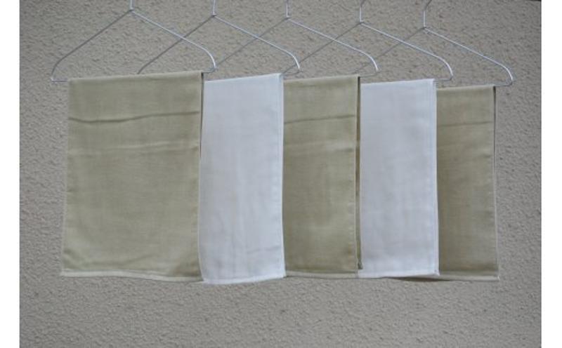 さらっとガーゼとふんわりパイルのモノトーンタオル（ピスタチオ3枚 ホワイト2枚）【泉州タオル 国産 吸水 普段使い シンプル 日用品】 010B1156