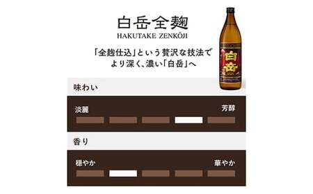 球磨焼酎 「 白岳全麹 900ml 」 1本 焼酎 お酒 酒 アルコール 米焼酎 白岳 全麹仕込