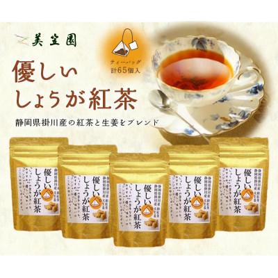 ふるさと納税 掛川市 優しいしょうが紅茶「ジンジャーティー」(紅茶、生姜、共に掛川産)ティーバッグ2g×13入り×5袋
