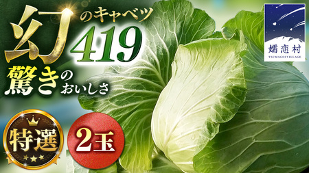 ＜7月中旬発送開始＞ 【 特選 】 まぼろしの419キャベツ 2玉 [AL020tu]