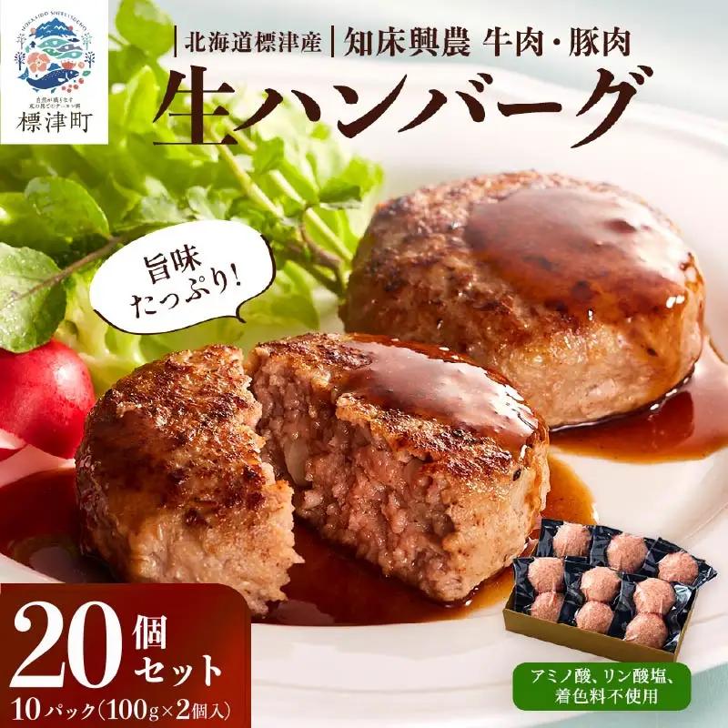【生ハンバーグ】北海道産牛ハンバーグ 20個セット　