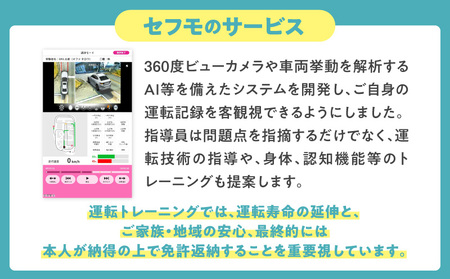 セフモ(運転技能を評価・改善するサービス)運転トレーニングチケット セフモ 運転 チケット