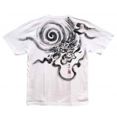 
            手描きTシャツ 日本画 龍神 白 (半袖 Sサイズ)【1615180】
          