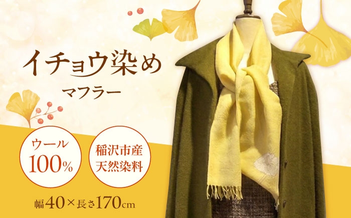 
                  イチョウ染め 尾州ウールマフラー（草木染） / ウール100% / 稲沢市 / 水谷プランニング [BMBG001]
                