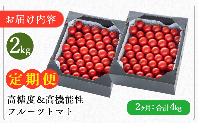 高糖度＆高機能性 フルーツトマト 2kg 2カ月定期便 合計4kg - 甘美の舞 期間限定 季節限定 野菜 やさい フルティカ 完熟 ミニトマト プチ 新鮮 お弁当 贈り物 サラダ 産地直送 高知県 