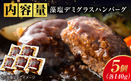和牛入り藻塩ハンバーグ(デミグラス)5個セット【ハンバーグ 肉 黒毛和牛 国産豚 おかず 広島県 福山市】