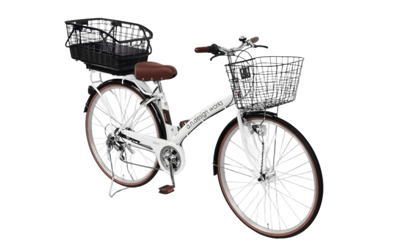 a.n.designworks/ STYLE KIX CITY276 リアバスケット付 ホワイト【27型 自転車 完成品 組み立て不要 アウトドア サイクリング じてんしゃ 通勤 通学 新生活】 099X375