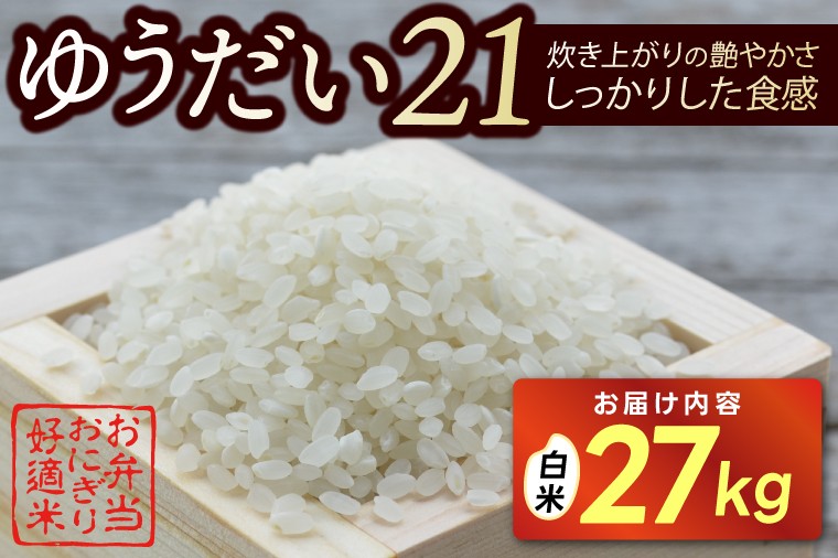 
                  【先行予約・9月中旬より順次発送】★令和8年産★山﨑観光農園のお米 「ゆうだい21」｜栃木県 益子町 ふるさと納税 お米 大容量 米 白米 精米 約27kg (AU042)
                