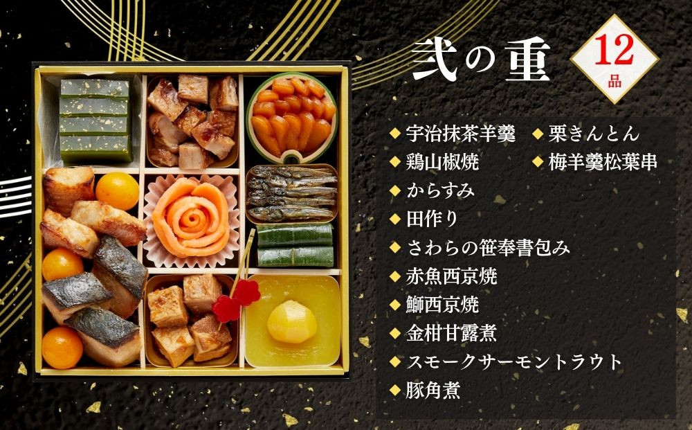 おせち 朱雀(四段重・5～6人前)《2027年 数量限定》【京菜味 のむら】｜京都 おせち 人気 和風 正月［ 京都 おせち おせち料理 お節 京料理 人気 おすすめ 2027 正月 お祝い グルメ 