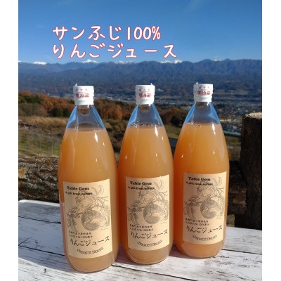 【南信州高森産】サンふじ100%りんごジュース（1L×3本） 長野県 信州 南信州 高森町 ストレートりんごジュース りんご リンゴ