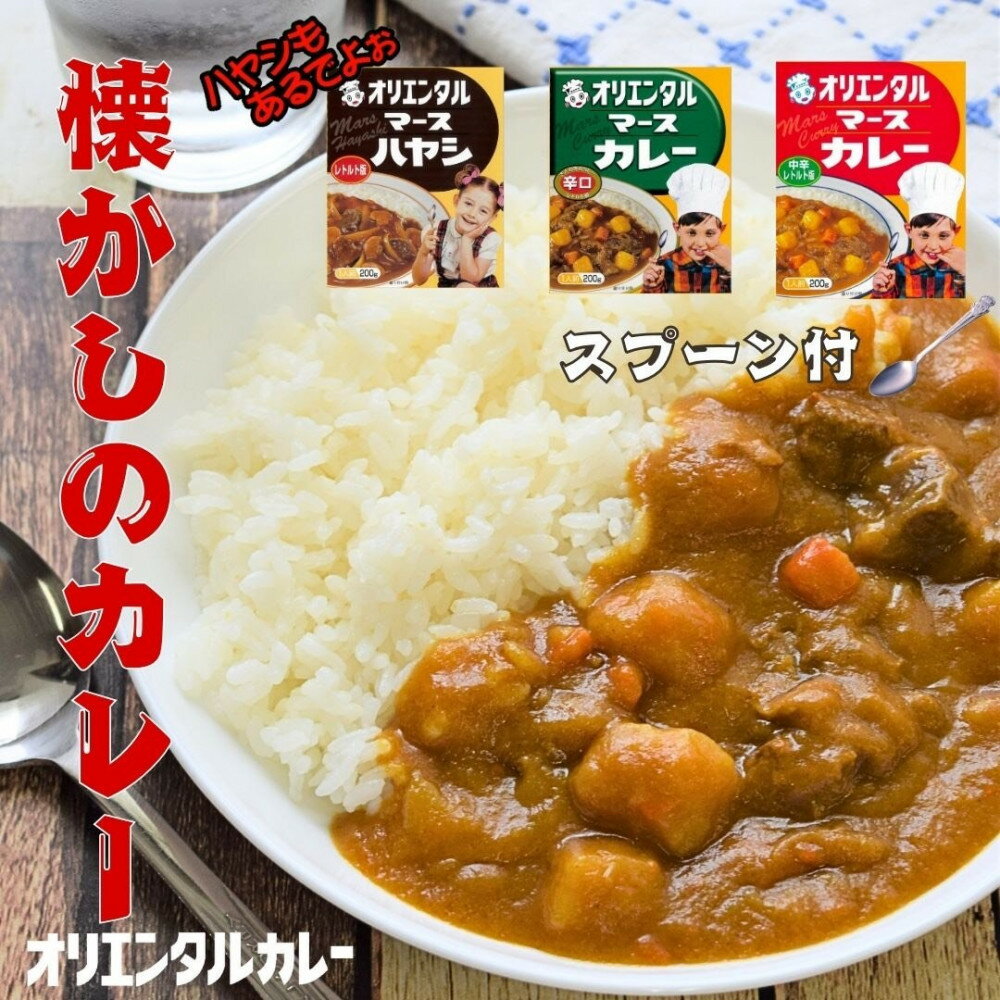 【ふるさと納税】☆オリエンタルなつかしのカレー＆ハヤシセット（3種類9個+オリジナルスプーン付） | カレー ハヤシ オリエンタル洋行 レトルト 昔ながらの味 懐かしい スプーン付き 食べ比べ セット 家庭の味 完全調理 簡単調理 お取り寄せ 通販 ふるさと納税 人気