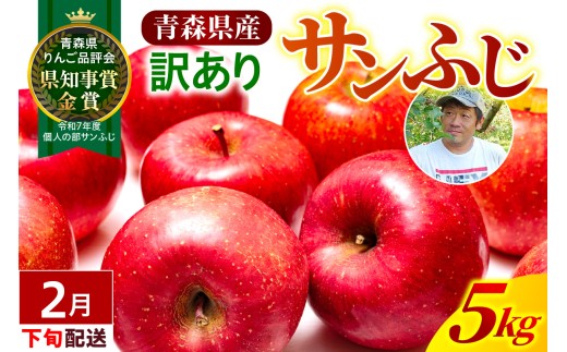 【2027年2月下旬発送】【訳あり】りんご 青森産 約5kg サンふじ