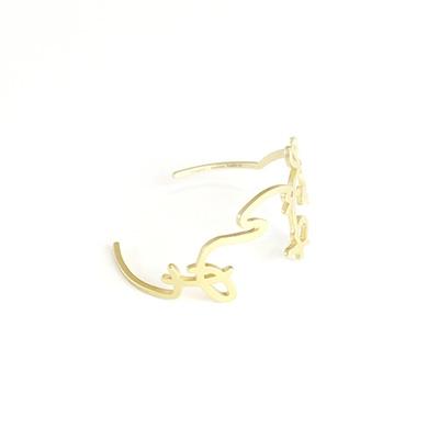 ふるさと納税 静岡市 【國廣沙織×三代目板金屋】Hiraganaバングル　ありがとう　ゴールドSサイズ　1個 |  | 02