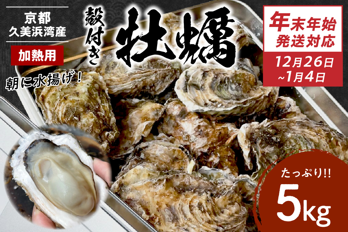 【年末年始（12月26日～1月4日）発送対応】京都・京丹後産牡蠣5kg（約50個）　AH00023