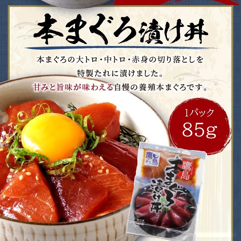 鷹島産本まぐろ・とらふぐ・ぶりの贅沢丼 3種セット[各3] ( 本マグロ 大トロ 中トロ 赤身 とらふぐ ブリ お手軽 丼 漬け 茶漬け 時短 )【B8-044】